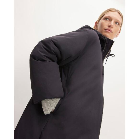 Everlane the Long Re:down Puffer Coat Long Sleeves Black Size M NWT - Picture 4 of 13